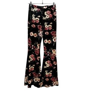 Let Them Eat Cake Floral Flare Pants Women’s Small Black Made in USA